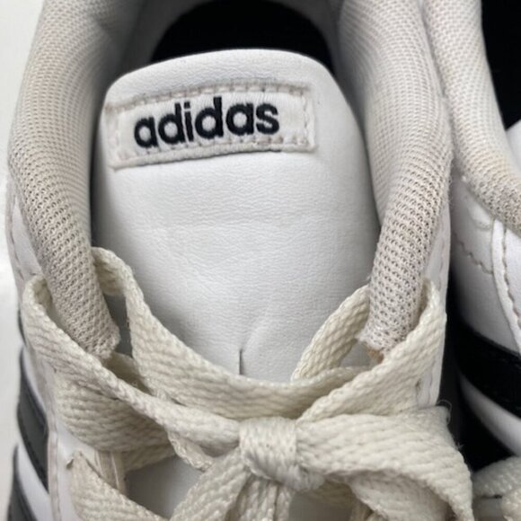 ADIDAS VL Court 2.0 Cloud White Leather Sneaker Tennis Shoes Sz 6 - Picture 9 of 13